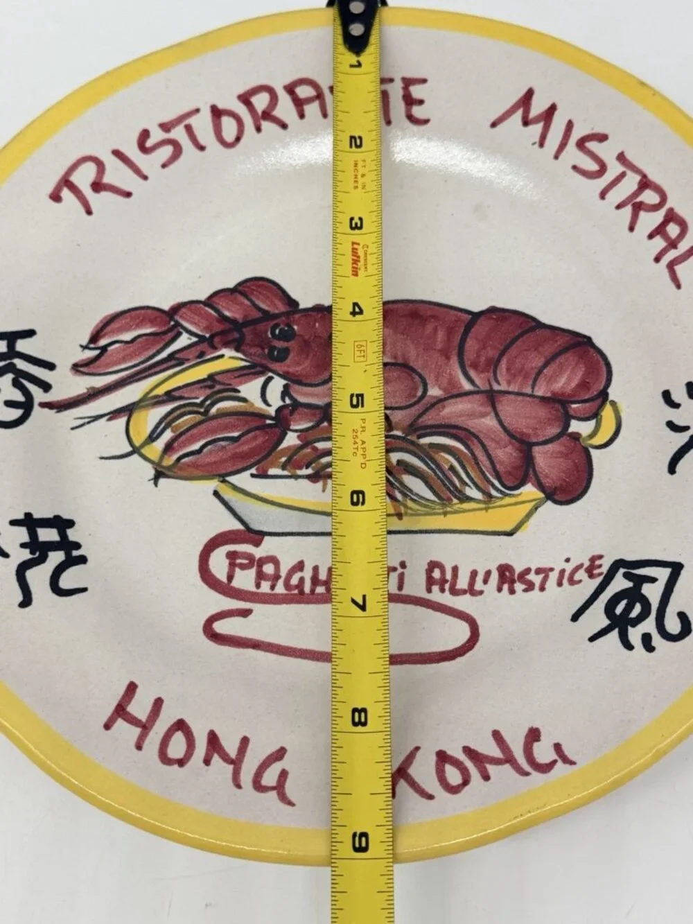 Vietri Sul Mare Ceramics Solimene Buon Ricordo Hong Kong Lobster Spaghetti Plate